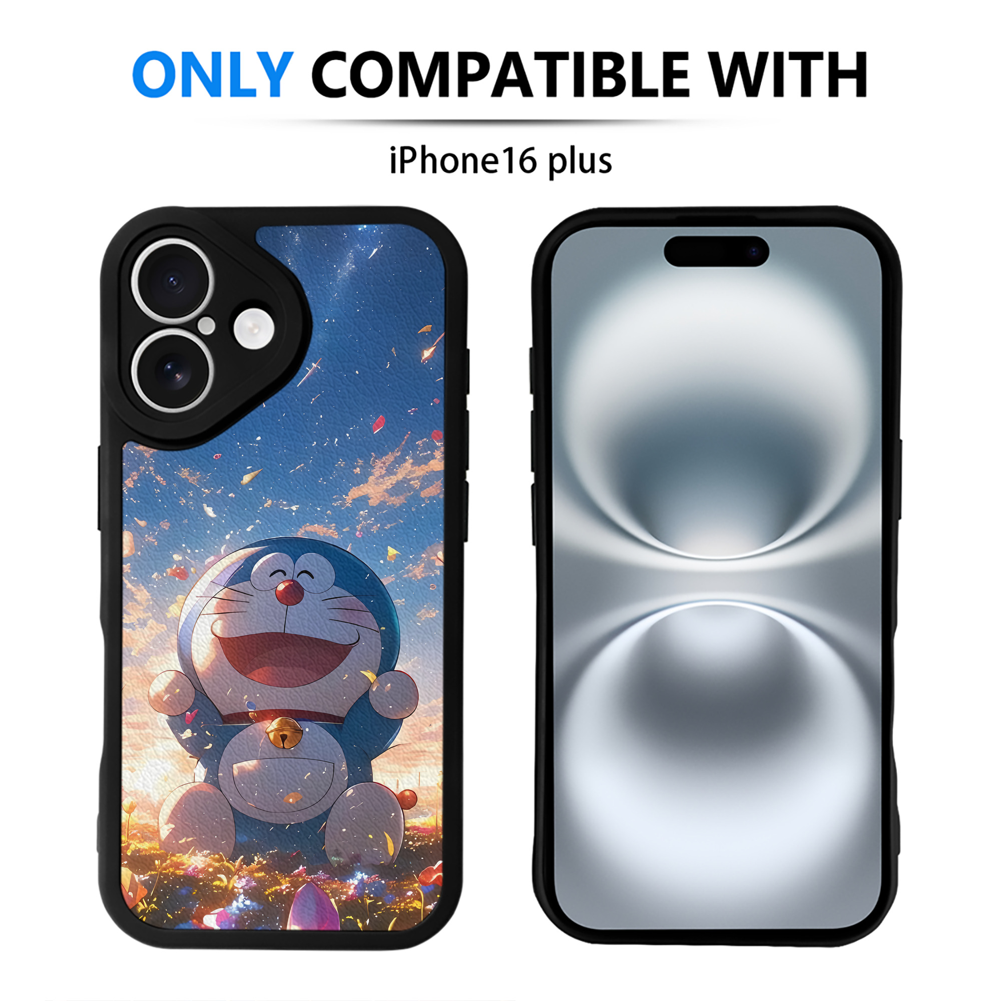 （画像用） ドラえもん Doraemon 【iPhone 16シリーズ対応】シリコンスマホケース（レザー調） 材質：シリコン